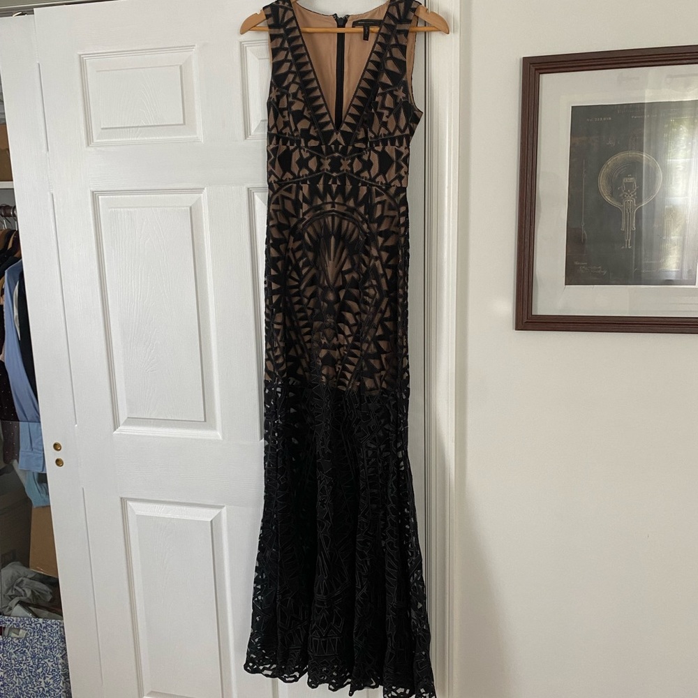 COPY - BCBG MAXAZRIA Burnout Lace Gown Dress Formal